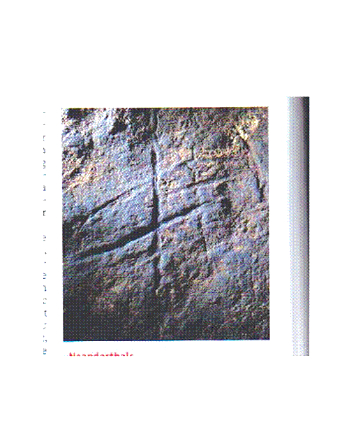 Scratches on cave wall